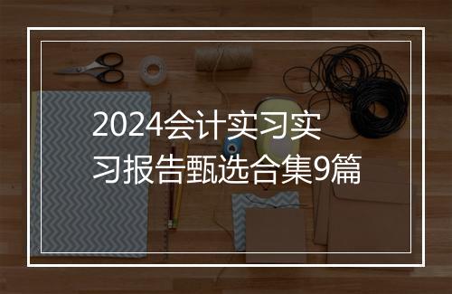2024会计实习实习报告甄选合集9篇