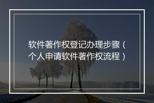 软件著作权登记办理步骤（个人申请软件著作权流程）