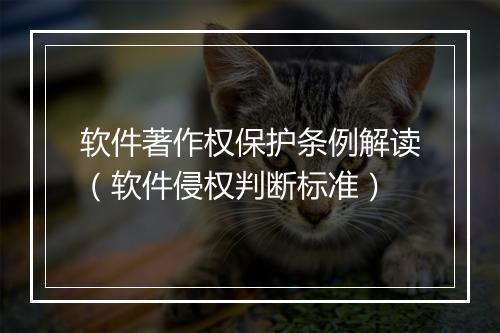 软件著作权保护条例解读（软件侵权判断标准）