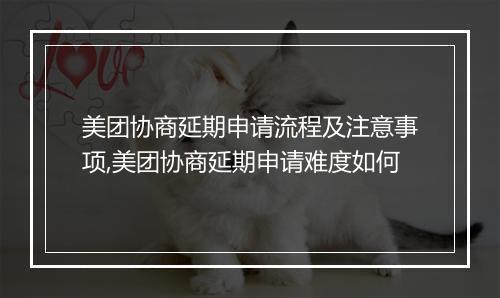 美团协商延期申请流程及注意事项,美团协商延期申请难度如何