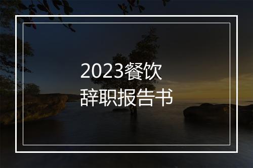 2023餐饮辞职报告书