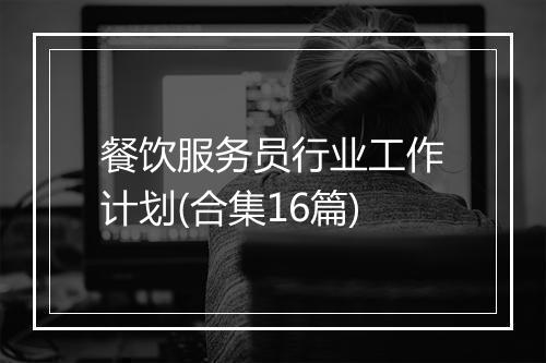 餐饮服务员行业工作计划(合集16篇)