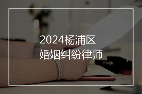 2024杨浦区婚姻纠纷律师