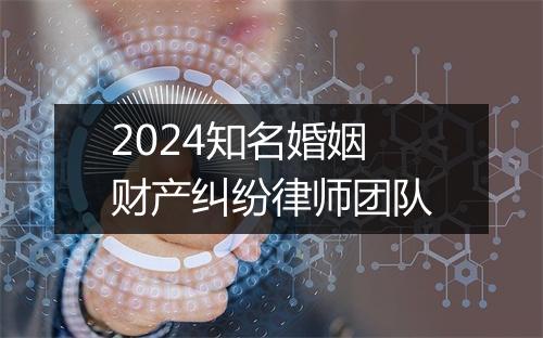 2024知名婚姻财产纠纷律师团队