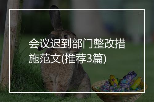 会议迟到部门整改措施范文(推荐3篇)
