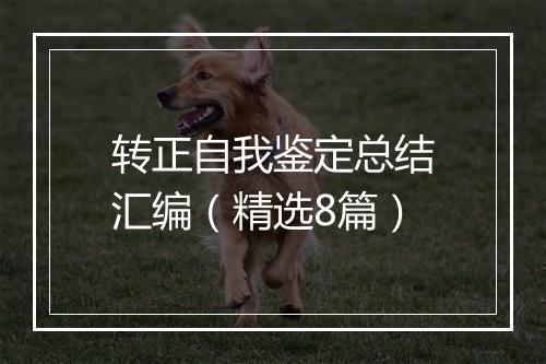 转正自我鉴定总结汇编（精选8篇）
