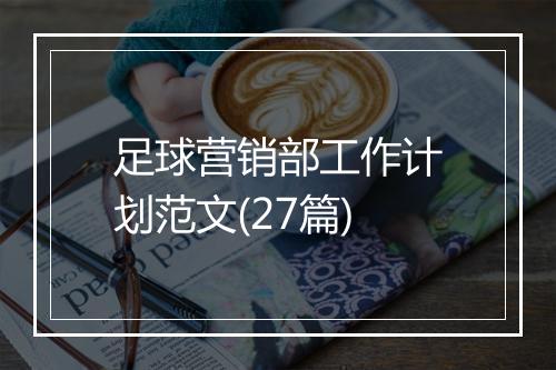 足球营销部工作计划范文(27篇)