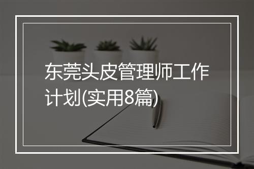东莞头皮管理师工作计划(实用8篇)