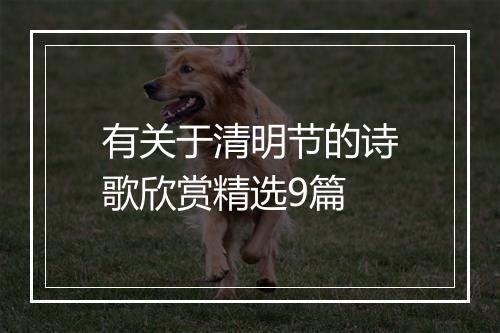 有关于清明节的诗歌欣赏精选9篇