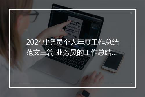 2024业务员个人年度工作总结范文三篇 业务员的工作总结范文精选8篇