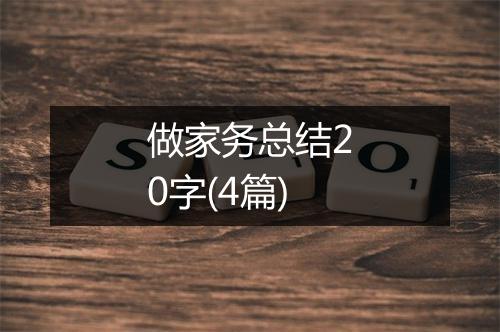 做家务总结20字(4篇)