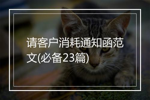 请客户消耗通知函范文(必备23篇)