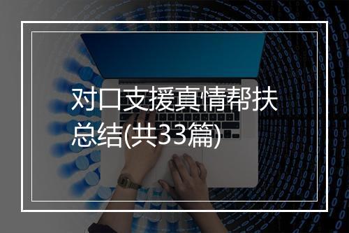 对口支援真情帮扶总结(共33篇)