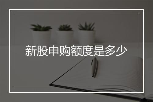 新股申购额度是多少