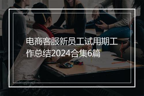 电商客服新员工试用期工作总结2024合集6篇