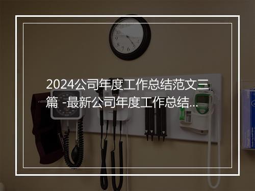 2024公司年度工作总结范文三篇 -最新公司年度工作总结精心挑选10篇