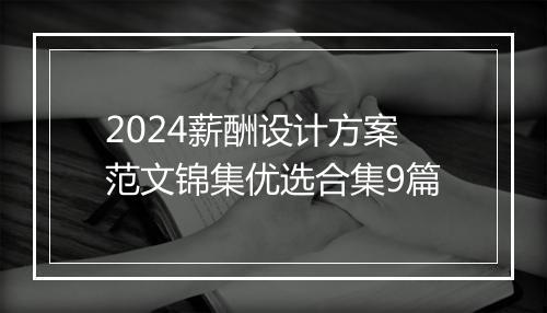 2024薪酬设计方案范文锦集优选合集9篇