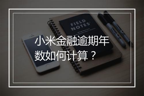 小米金融逾期年数如何计算？