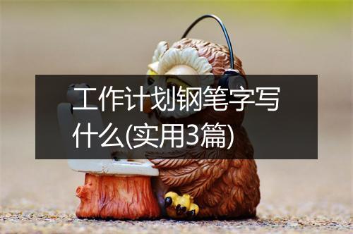 工作计划钢笔字写什么(实用3篇)