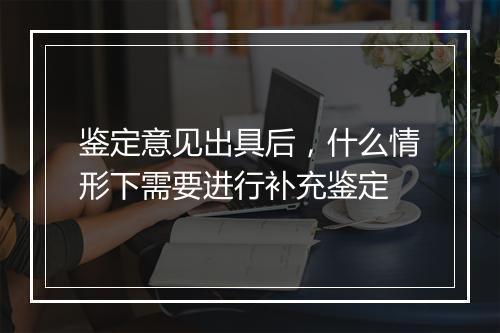 鉴定意见出具后，什么情形下需要进行补充鉴定