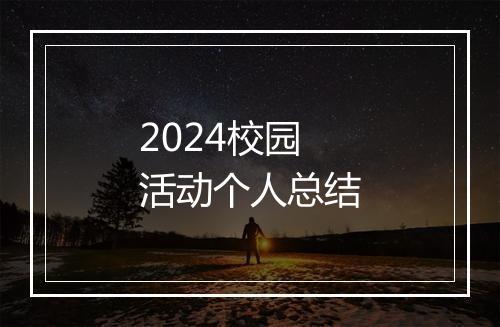 2024校园活动个人总结