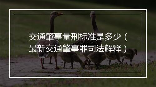 交通肇事量刑标准是多少（最新交通肇事罪司法解释）