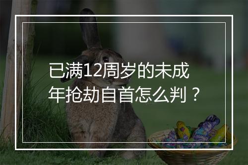 已满12周岁的未成年抢劫自首怎么判？