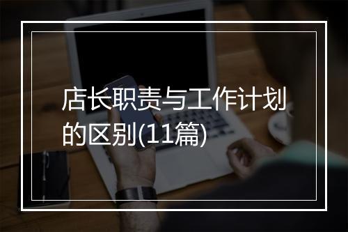 店长职责与工作计划的区别(11篇)