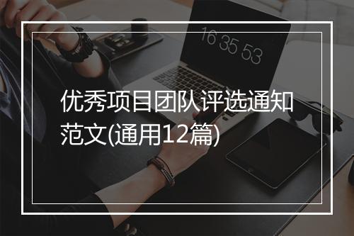 优秀项目团队评选通知范文(通用12篇)