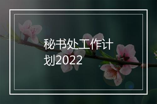 秘书处工作计划2022
