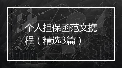 个人担保函范文携程（精选3篇）