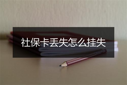 社保卡丢失怎么挂失
