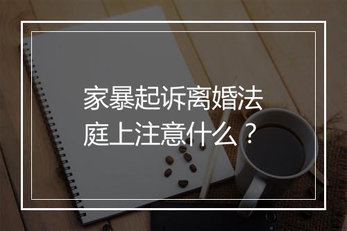 家暴起诉离婚法庭上注意什么？