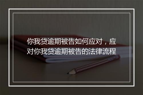 你我贷逾期被告如何应对，应对你我贷逾期被告的法律流程