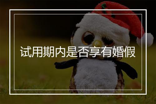 试用期内是否享有婚假