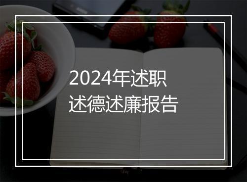 2024年述职述德述廉报告