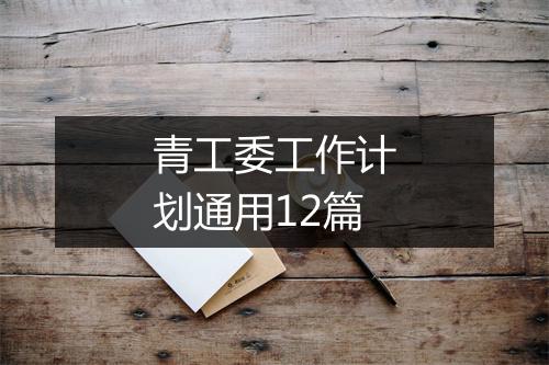 青工委工作计划通用12篇