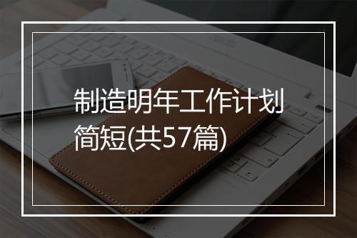 制造明年工作计划简短(共57篇)