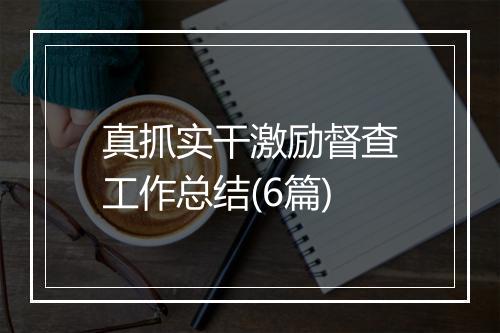 真抓实干激励督查工作总结(6篇)