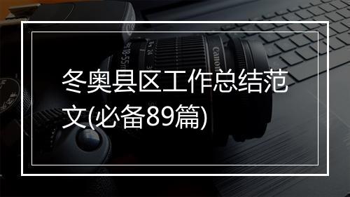 冬奥县区工作总结范文(必备89篇)