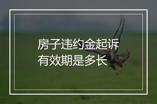 房子违约金起诉有效期是多长