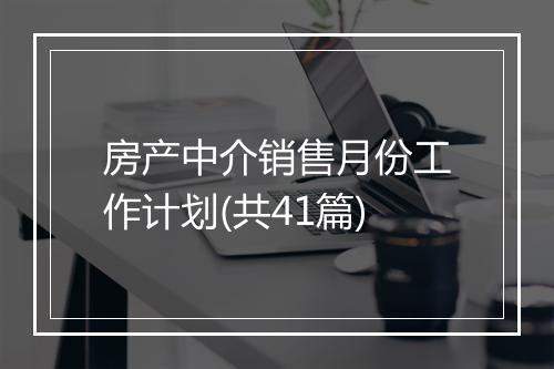 房产中介销售月份工作计划(共41篇)