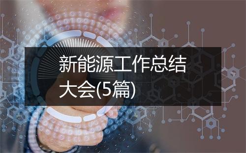 新能源工作总结大会(5篇)