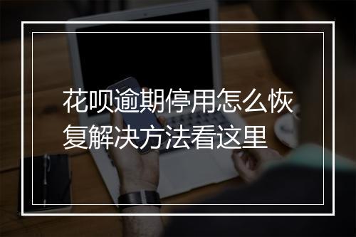 花呗逾期停用怎么恢复解决方法看这里