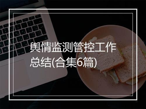 舆情监测管控工作总结(合集6篇)