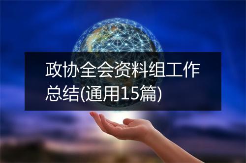 政协全会资料组工作总结(通用15篇)