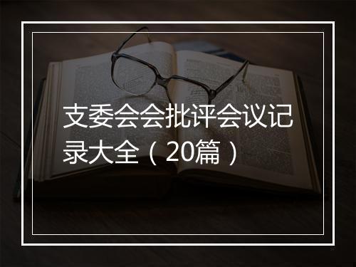 支委会会批评会议记录大全（20篇）