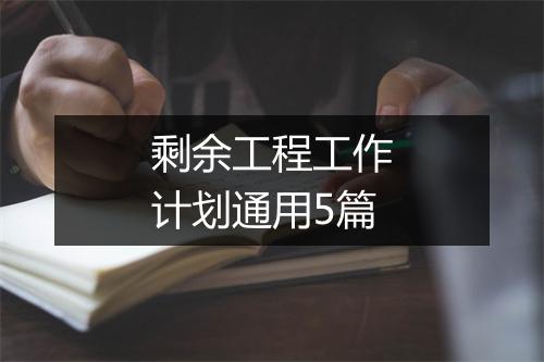 剩余工程工作计划通用5篇