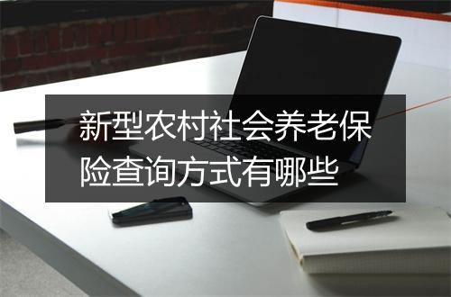 新型农村社会养老保险查询方式有哪些