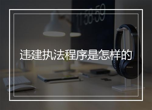 违建执法程序是怎样的